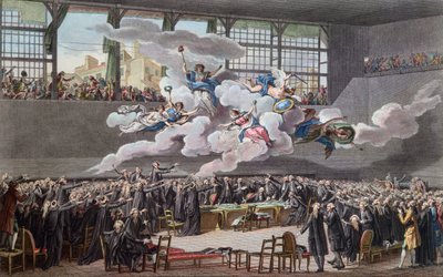 Französische Revolution (1789-1799): Der Schwur im Ballhaus in Versailles am 20. Juni 1789 von School French