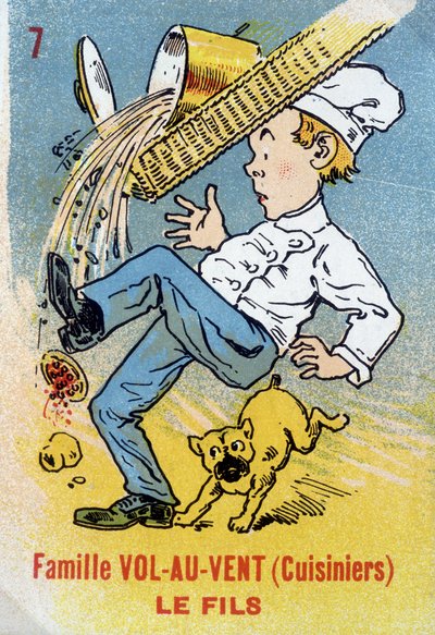 Spiel der sieben Familien: Der Sohn der Familie Vol-au-Vent (Köche). Musée de la Carte à Jouier, Issy-les-Moulineaux von School French