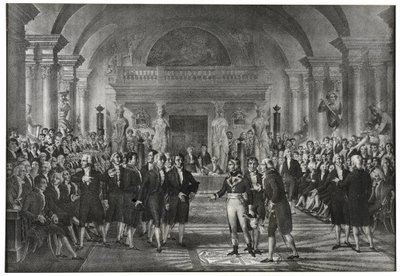 General Bonaparte, gewählt am 25. Dezember 1797 in die Sektion der mechanischen Künste der Sektion der Wissenschaften, um Lazare Carnot an der Akademie der Wissenschaften in Paris zu ersetzen von School French