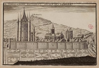 Le Temple à Paris, altes Gebäude der Tempelritter von School French