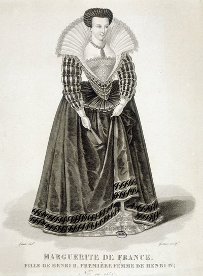 Porträt von Margarete von Valois, bekannt als Königin Margot (1553-1615), Königin von Navarra, erste Frau von Heinrich IV. von School French