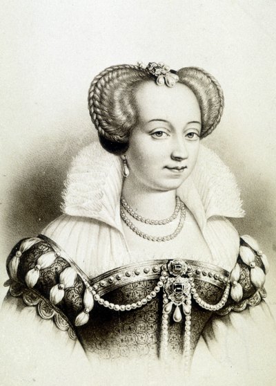 Porträt von Margarete von Valois, bekannt als Königin Margot (1553-1615), Königin von Navarra, erste Frau von Heinrich IV. von School French