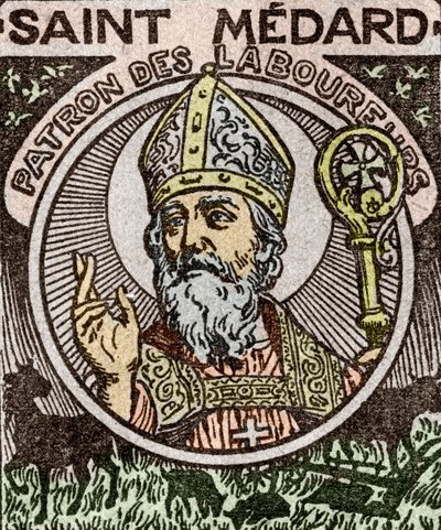 Porträt von Saint Medard, Medardus, Bischof von Noyon, aus 