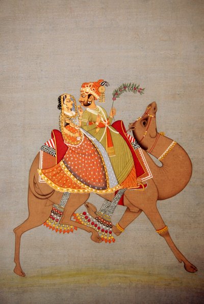 Miniaturmalerei auf Papier, Dhala Maru, Rajasthan, Indien von School Indian