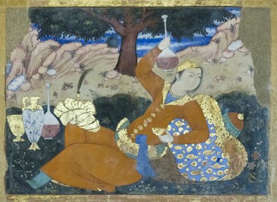 Fresko im Chehel Sotoun Palast, Esfahan, Iran von School Iranian
