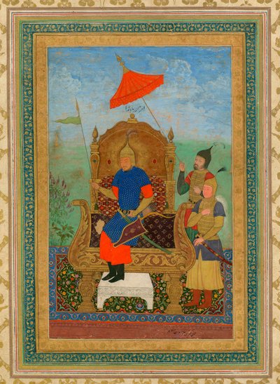 Porträt von Timur Khan (1336-1405) von School Iranian