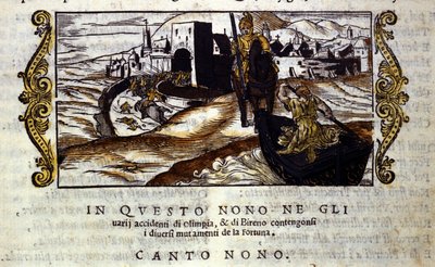 Roland kommt Olympia zu Hilfe. Szene aus dem Rittergedicht „Orlando Furioso“ (Der rasende Roland) von Ludovico Ariosto (1474 - 1533), Gesang IX von School Italian