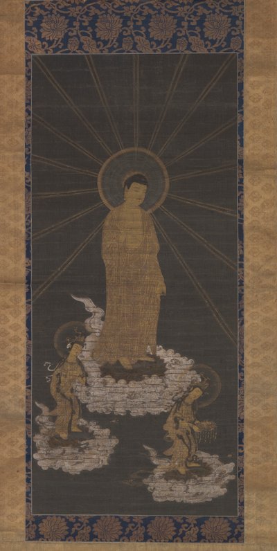 Abstieg von Amida, oder Raigo, Muromachi-Periode ca. 1333-1568 von School Japanese