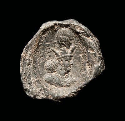 Bulla mit Inschrift, Sassanidenzeit, 4. Jahrhundert (Keramik) von School Persian