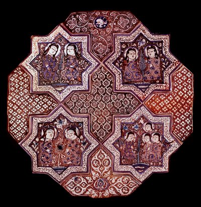 Persische Kunst: Fragment eines Wandfliesenpaneels aus Damghan. Washington. Kunstmuseum von School Persian