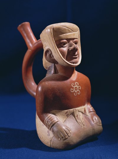 Vase in Form einer knienden Frau, Mochica, 200-800 n. Chr. (Keramik) von School Peruvian