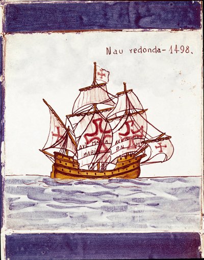 Darstellung einer Karacke der portugiesischen Flotte von School Portuguese