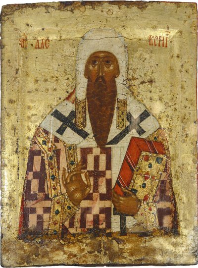 Heiliger Alexius, Metropolit von Moskau (1292-1378) - Russische Ikone von School Russian
