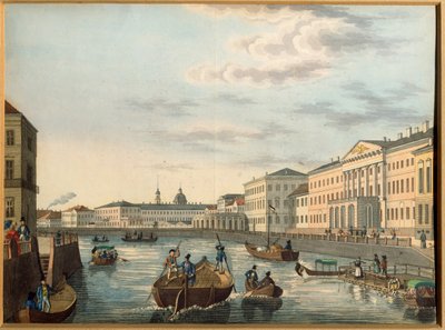 Blick auf den Fluss Fontanka in Sankt Petersburg von School Russian