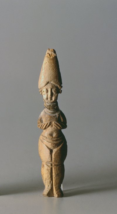 Figur mit hohem Hut, aus Susa, Iran, 4.-6. Jahrhundert n. Chr. von School Sasanian