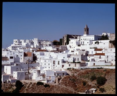 Ansicht auf Vejer de la Frontera, Andalusien Spanien von School Spanish