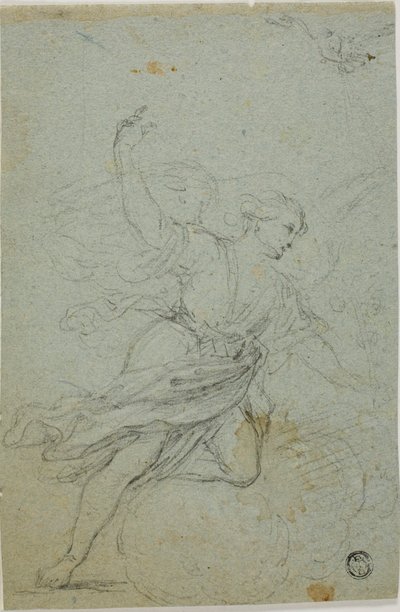 Verkündigungsengel (recto); Samson und der Löwe (verso) von School of Guido Reni