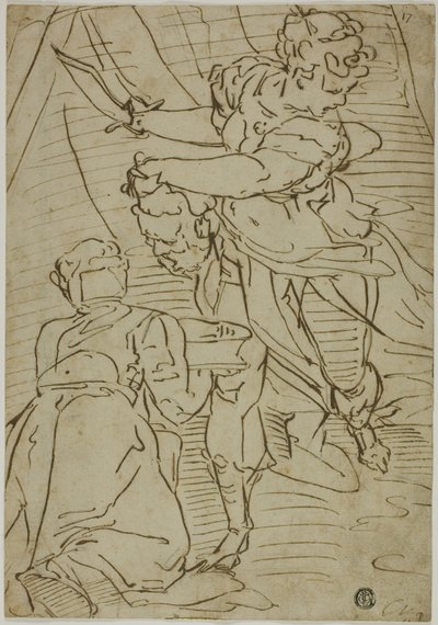 Judith mit dem Kopf des Holofernes von School of Luca Cambiaso