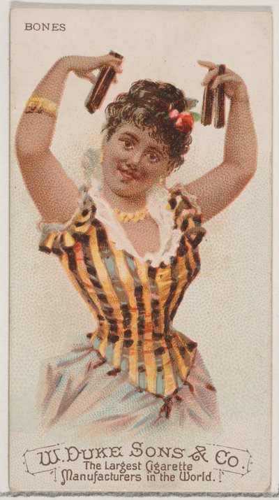 Knochen, aus der Serie Musikinstrumente N82 für Duke-Zigaretten, 1888 von Schumacher and Ettlinger