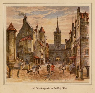 Alte Edinburgh Straße nach Westen blickend von Scottish School