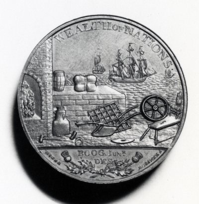 Schottischer Penny zur Erinnerung an Adam Smith (Rückseite), 1797 (Kupfer) von Scottish School