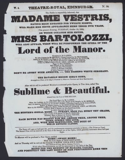 Theaterprogramm für das Theatre Royal, Edinburgh von Scottish School