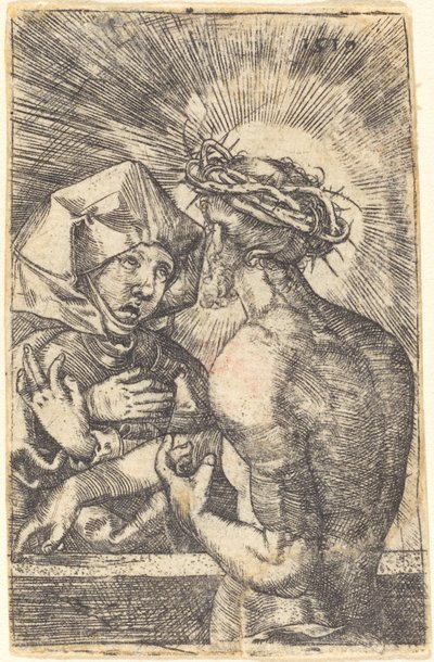 Christus mit Dornenkrone spricht mit seiner Mutter von Sebald Beham