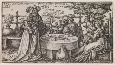 Der verlorene Sohn verschwendet sein Vermögen von Sebald Beham
