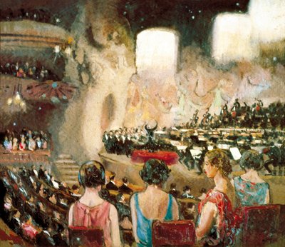 Das Orchester von Pau Casals im Palau de la Música Catalana in Barcelona, 20. Jahrhundert von Sebastian Junyent i Sans