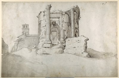 Ruinen des Tempels der Tiburtinischen Sibylle in Tivoli von Sebastian Vrancx