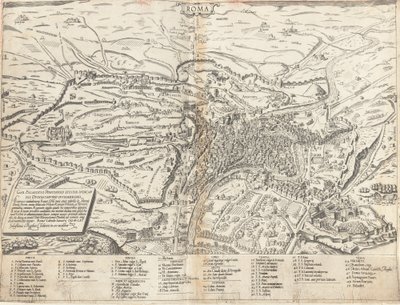 Topographische Karte des modernen Rom von Sebastiano di Re after Giovanni Antonio Dosio