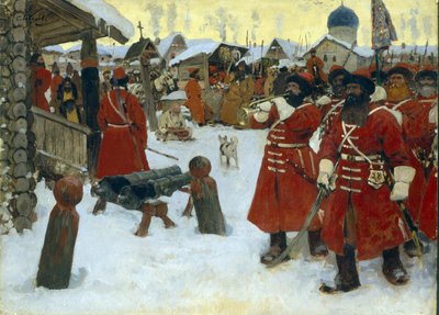 Die Truppe der Strelizen - Sergei Wassiljewitsch Iwanow, Öl auf Leinwand von Sergei Ivanovich Gribkov