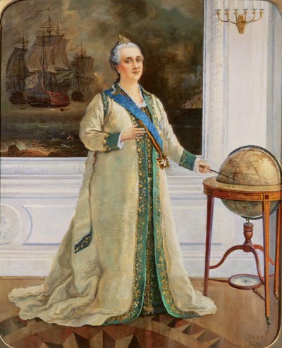 Kaiserin Katharina II. (1729-96) in voller Marineuniform von Sergei Varlenovich Pen