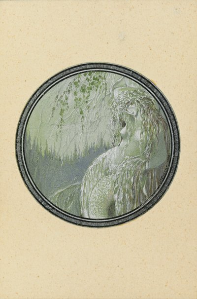 Rusalka. Illustration zum Gedicht Ruslan und Ljudmila von A. Puschkin, 1921-1926 von Sergei Vasilevich Chekhonin