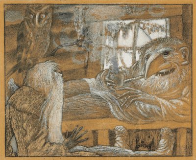 Der Bauer und der Domowoi, 1922 von Sergei Vasilevich Chekhonin