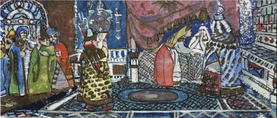 Illustration für das Märchen vom Zaren Saltan von A. Puschkin von Sergei Vasilievich Malyutin