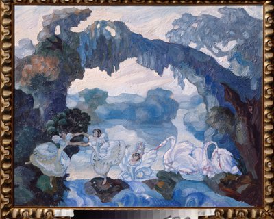 Bühnenbild für das Ballett "Schwanensee" von Pjotr Tschaikowski - Werk von Sergei Sudeykin (1882-1946) von Sergei Yurevich Sudeikin
