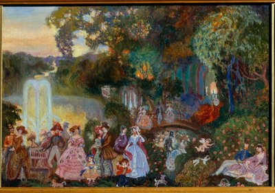 Öffentliche Festlichkeiten - Gemälde von Sergei Sudeykin (1882-1946) von Sergei Yurevich Sudeikin