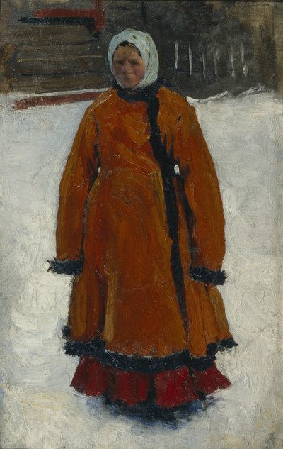 Das Mädchen im roten Pelzmantel, 1903-1906 von Sergej Vasilevic Ivanov