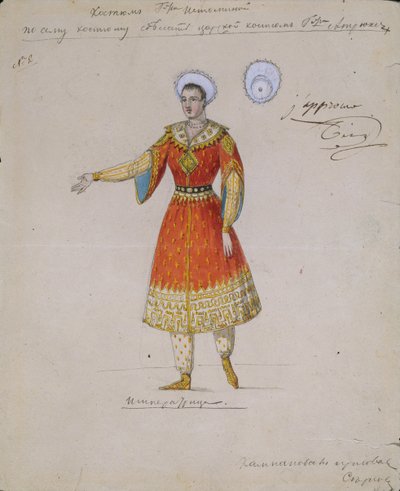 Kostümentwurf für das Ballett Tsarina Syuyumbeki von A. Blanche, 1832 von Serkov