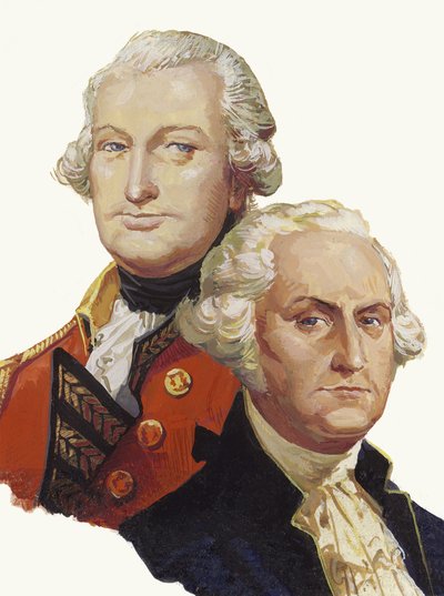 Lord Cornwallis und George Washington von Severino Baraldi
