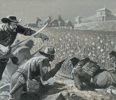 Mit seinen versteckten Männern wartete Fetterman auf die marodierenden Indianer von Severino Baraldi