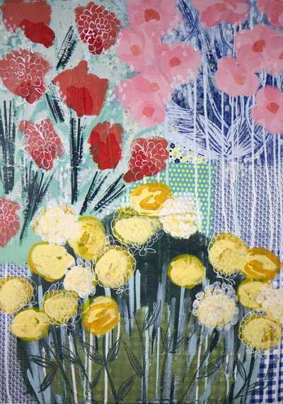 Bunter abstrakter Garten von Shelley Hampe