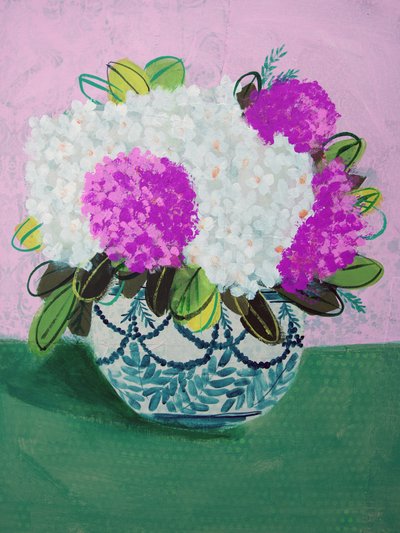 Bunter Hortensienvase von Shelley Hampe