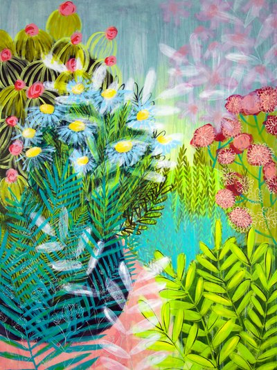 Lebendige Gartenblüten von Shelley Hampe