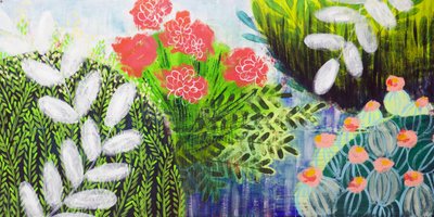 Lebendige Gartenszene von Shelley Hampe