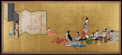 Die vier Errungenschaften [rechts von einem Paar] von Shibata Zeshin