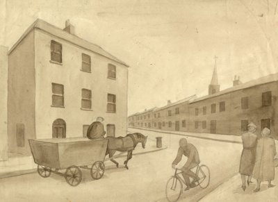 Monochrome Straßenszene, 1951 von Shirley Markham