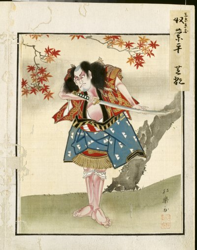 Blatt aus einem Album mit Schauspielerporträts, ca. 1790-1810 von Shorakusai