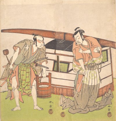 Der Schauspieler Otani Hiroji III und der Schauspieler Onoe Kikugoro I von Shunsho
